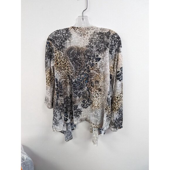 Kaktus Jacket Coverup Open Front Jacket Size L Animal Print - Picture 2 of 6